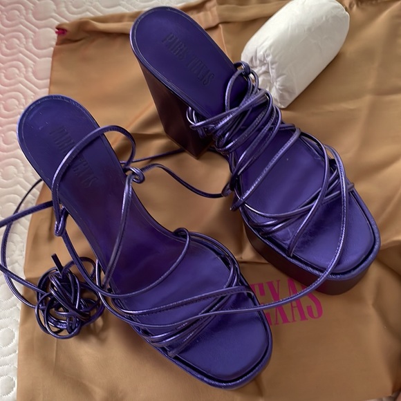 Deep metallic purple Paris Texas sandals. Never worn. - Picture 2 of 3